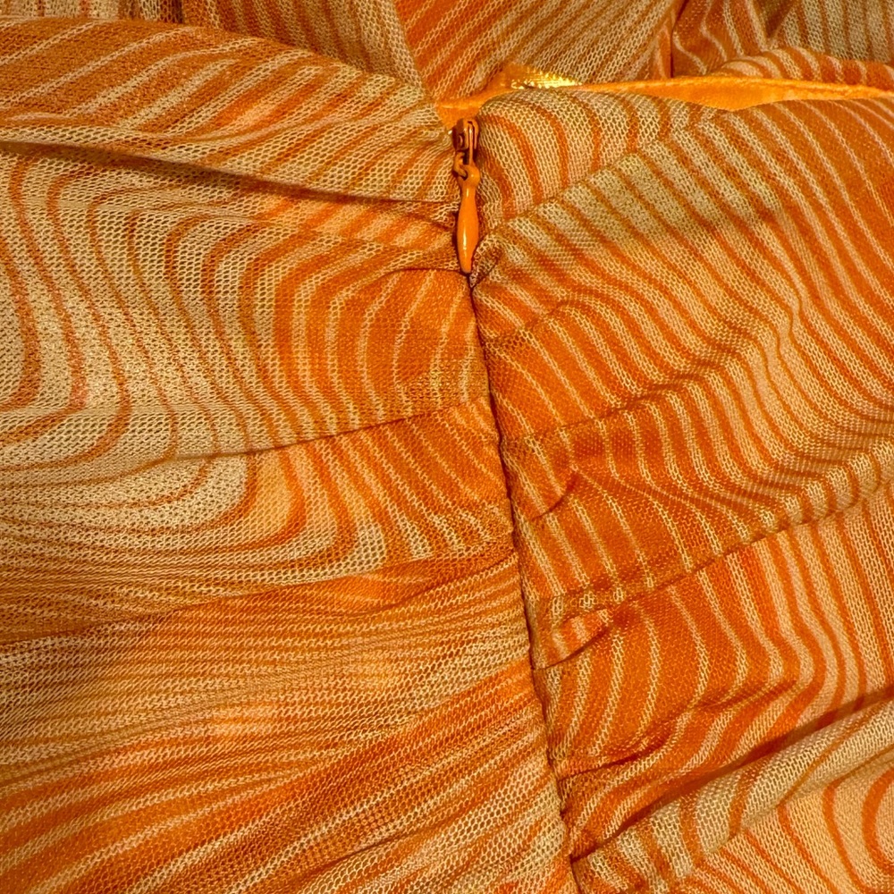 NWT Zara Strapless Ruched Underwire Midi Dress | XSmall | Orange - Picture 11 of 13